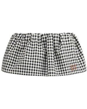Miu Miu Checked Mini Skirt - Black