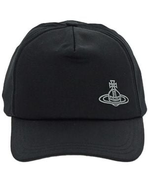 Vivienne Westwood Logo-Embroidered Cotton Cap - Black