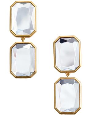 Self-Portrait Tiered Drop Earrings - White