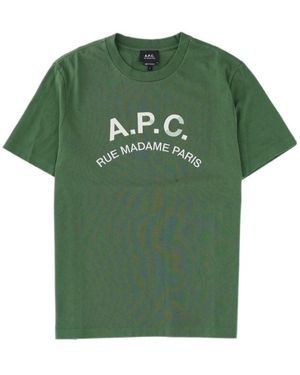 A.P.C. Logo Print T-Shirt - Green
