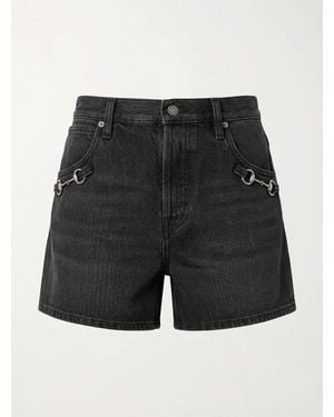 Gucci Cotton Denim Shorts With Horsebit - Black