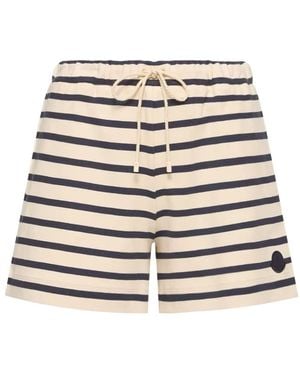 Moncler Logo Patch Striped Shorts - Multicolour