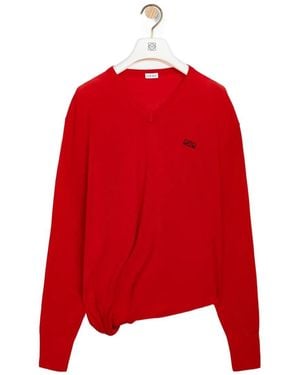 Loewe Asymmetric Silhouette Knitted Jumper - Red