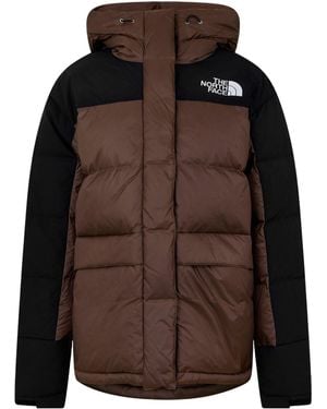 The North Face Colorblock Hooded Down Jacket - Brown