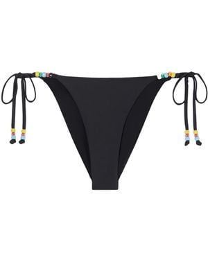 STAUD Sisley Bead-Embellished Bikini Briefs - Black