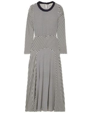 RIXO London Cerise Striped Stretch-Jersey Midi Dress - Grey