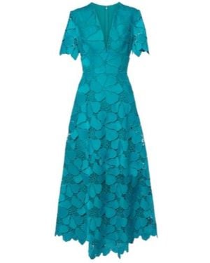 Elie Saab Deep V-Neck Dress - Blue