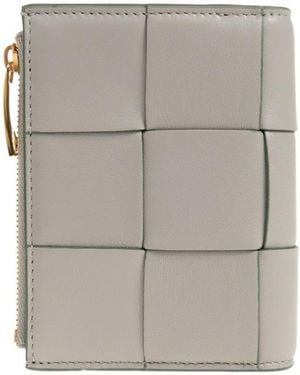 Bottega Veneta Intrecciato Zipped Wallet - Grey