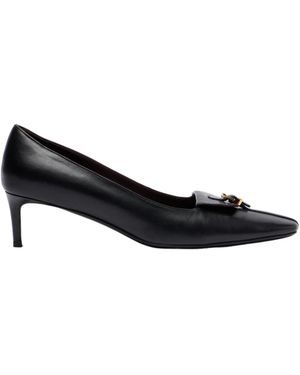 KHAITE Celia Pocket 50 Leather High Heels - Black