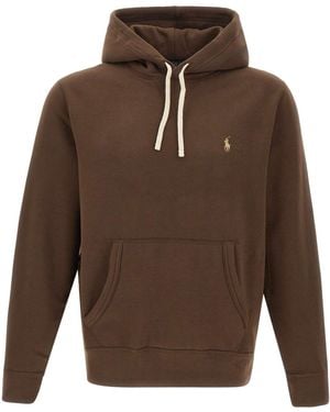 Polo Ralph Lauren Logo-Embroidered Hoodie - Brown