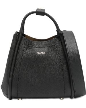 Max Mara Xs Marines Leather Tote Bag - Black