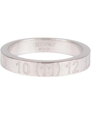 Maison Margiela Engraved Number Band Ring - White
