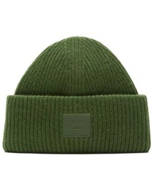 Acne Studios Ribbed Patch Hat - Green