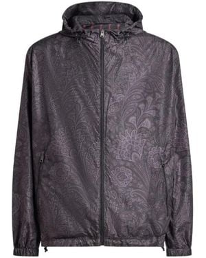 Etro Floral Paisley Windbreaker Jacket - Gray