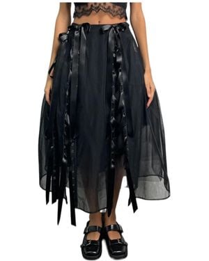 Simone Rocha A-Line Skirt With Ribbon Trim - Blue
