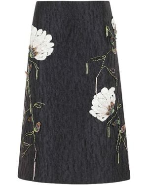 Jonathan Simkhai Patterned Midi Skirt - Black