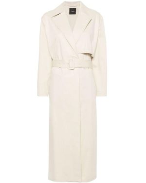 Theory Belted Wrapped Trench Coat - White