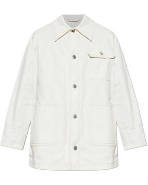 Ami Paris Ami Logo Patch Buttoned Jacket - White