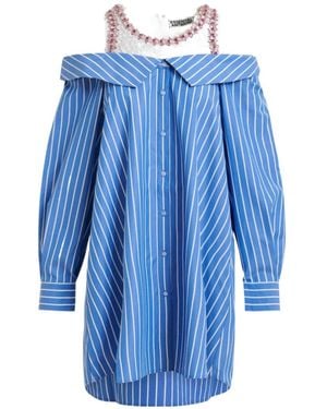 Essentiel Antwerp Striped Shirt Dress - Blue
