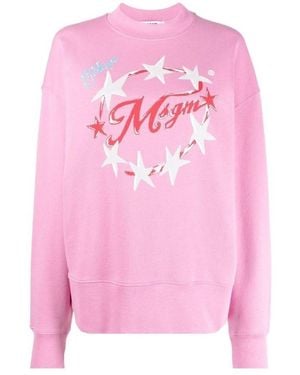 MSGM Logo-Print Sweatshirt - Pink