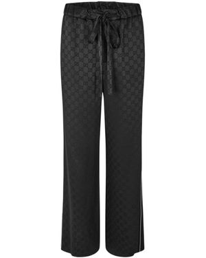 Gucci Logo Wide-Leg Track Pants - Black