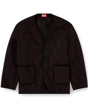 DIESEL Boys Quilted V-Neck Jacket - Black