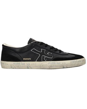 Premiata Round-Toe Sneakers - Black