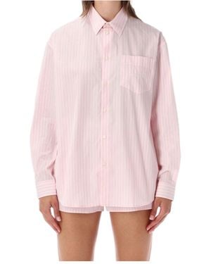 Sporty & Rich Oversized Striped Shirt - Pink