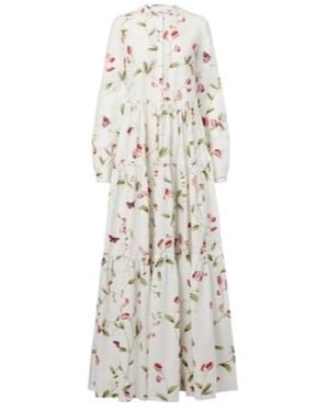 Giambattista Valli Floral Cotton Maxi Dress - White