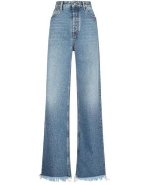 Alessandra Rich Logo-Patch Low-Rise Denim Jeans - Blue