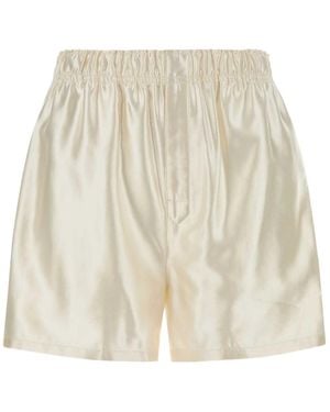 Carven Tr 418 Pull-On Satin Shorts - Natural