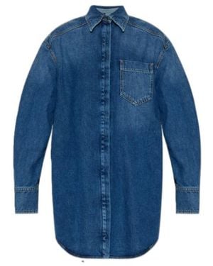 Sportmax Eridani Button-Up Denim Jacket - Blue