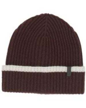 Brunello Cucinelli Ribbed-Knit Beanie Hat - Red