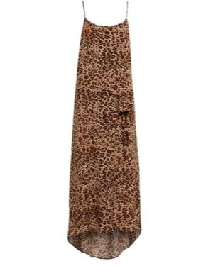 Melissa Odabash Melissa Cheetah-Print Midi Slip Dress - Brown