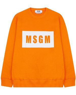 MSGM Logo Printed Sweater - Orange