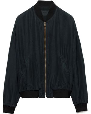 Prada Silk Bomber Jacket - Black