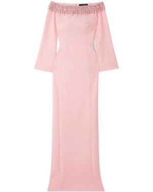 Jenny Packham Embellished Crepe Gown - Pink