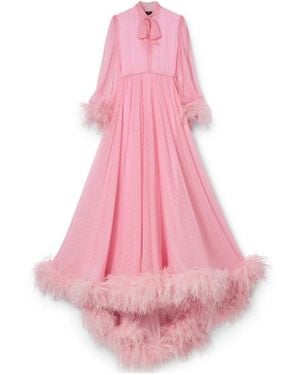Gucci Printed Silk Chiffon Dress - Pink