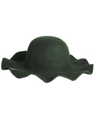Ami Paris Ami X Borsalino Wavy Wide Brim Hat - Green