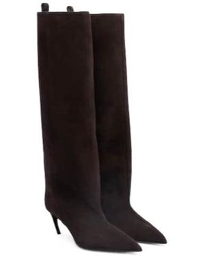 The Attico Suede Knee-High Boots - Black