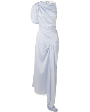 Victoria Beckham Asymmetric Draped Satin-Crepe Midi Dress - White