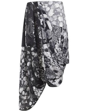 Maison Margiela Floral Asymmetric Skirt - Gray
