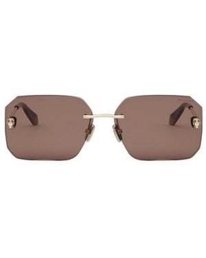BVLGARI Bulgari Serpenti Rimless Square Sunglasses - Brown
