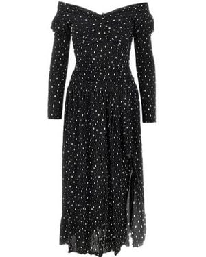 Isabel Marant X Giovana Off-Shoulder Slit Detailed Dress - Black