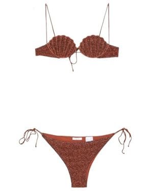 Oséree Lumiere Shell Bikini Set - Red