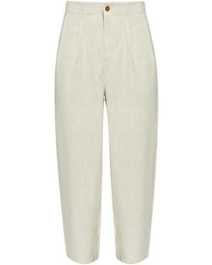 Maison Kitsuné Maison Kitsuné Tailored Pleated Trousers - White