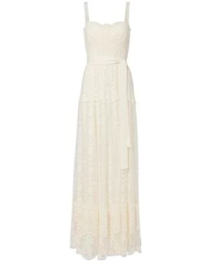 Elie Saab Embroidered Tulle Bustier Gown - White