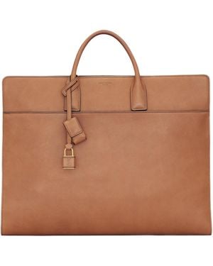 Saint Laurent Sac De Jour Leather Briefcase - Brown