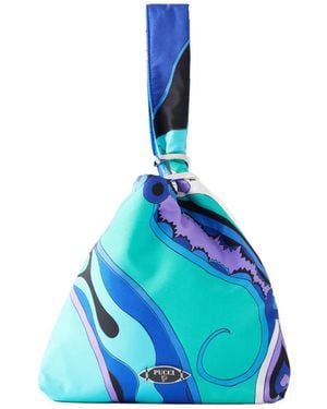 PUCCI Drawstring Triangular Handbag - Blue