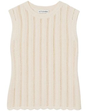 Altuzarra Ribbed Open-Knit Organic Cotton Top - Natural